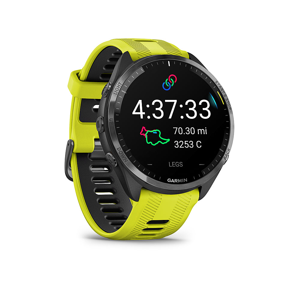 Garmin - Forerunner 965 GPS Smartwatch 47 mm Fiber-reinforced polymer - Titanium/Black