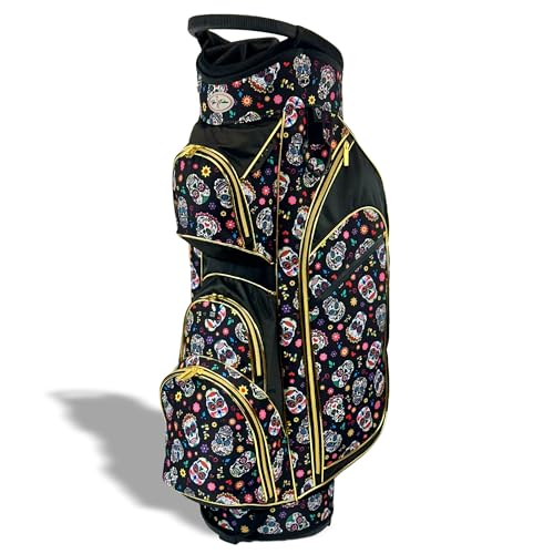 Womens Golf Bag - Taboo Fashions Lightweight Ladies Cart Bag, 14-Way, 7 Zippered Pockets, Rain Hood, Insulated Beverage Compartment