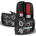 [LED Upgrade]For 07-13 Chevy Silverado Halo Projector Headlights   Tail Lights