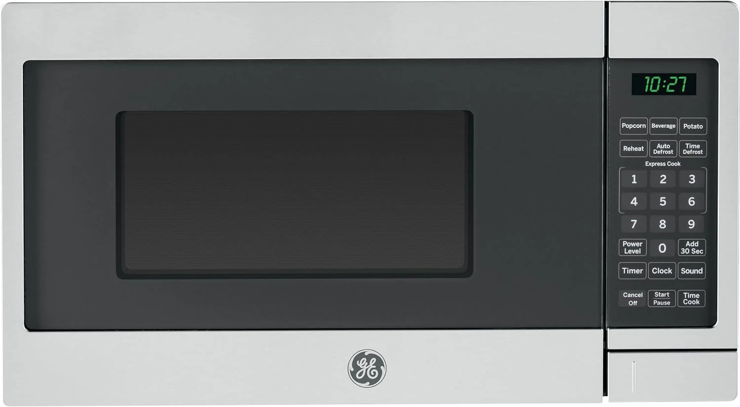 GE Compact Stainless Steel Microwave Oven Efficient Versatile