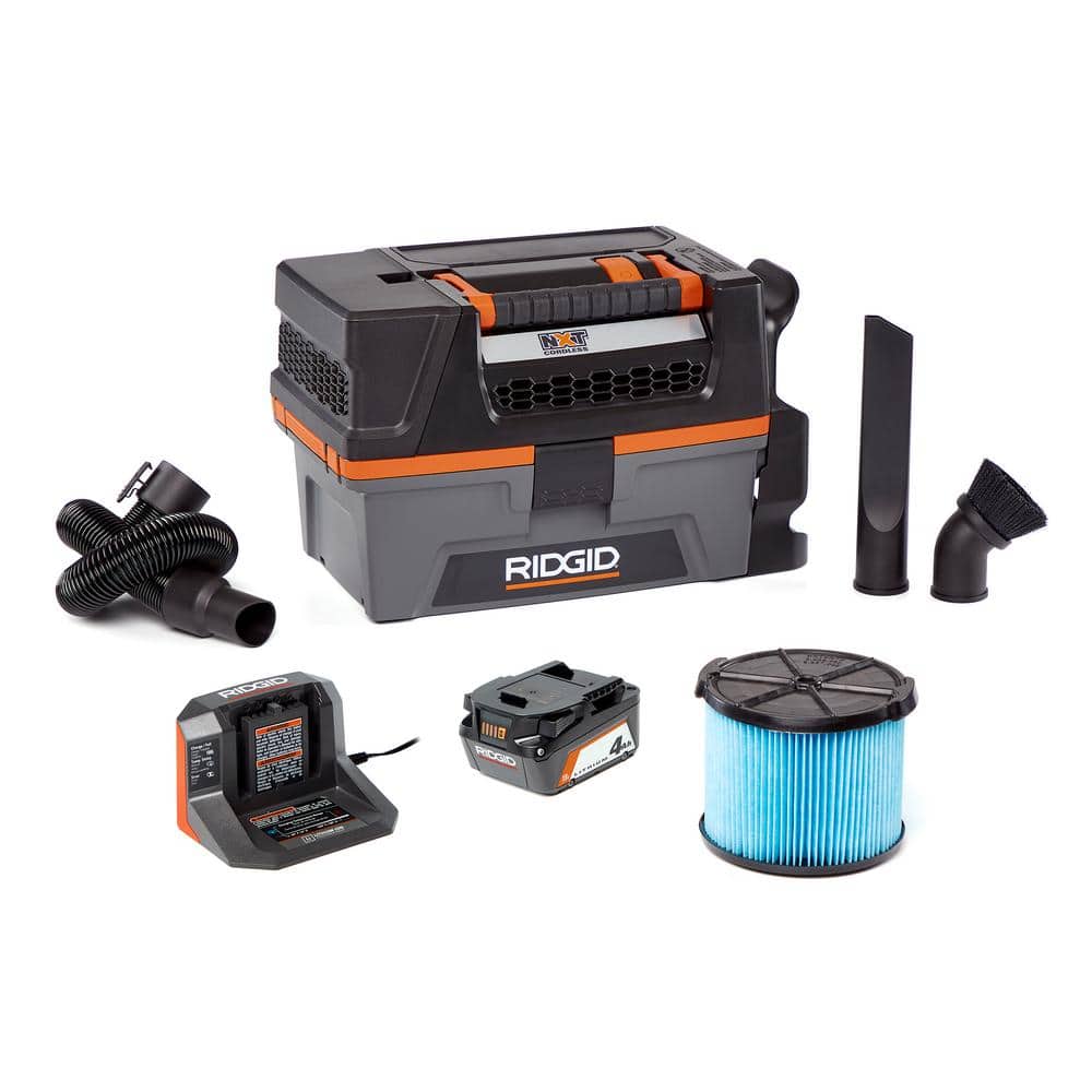 3 Gal. 18-Volt Cordless Handheld NXT Wet/Dry Vacuum with Battery, Charger, Fine Dust Filter, Hose and Accessories HD0320