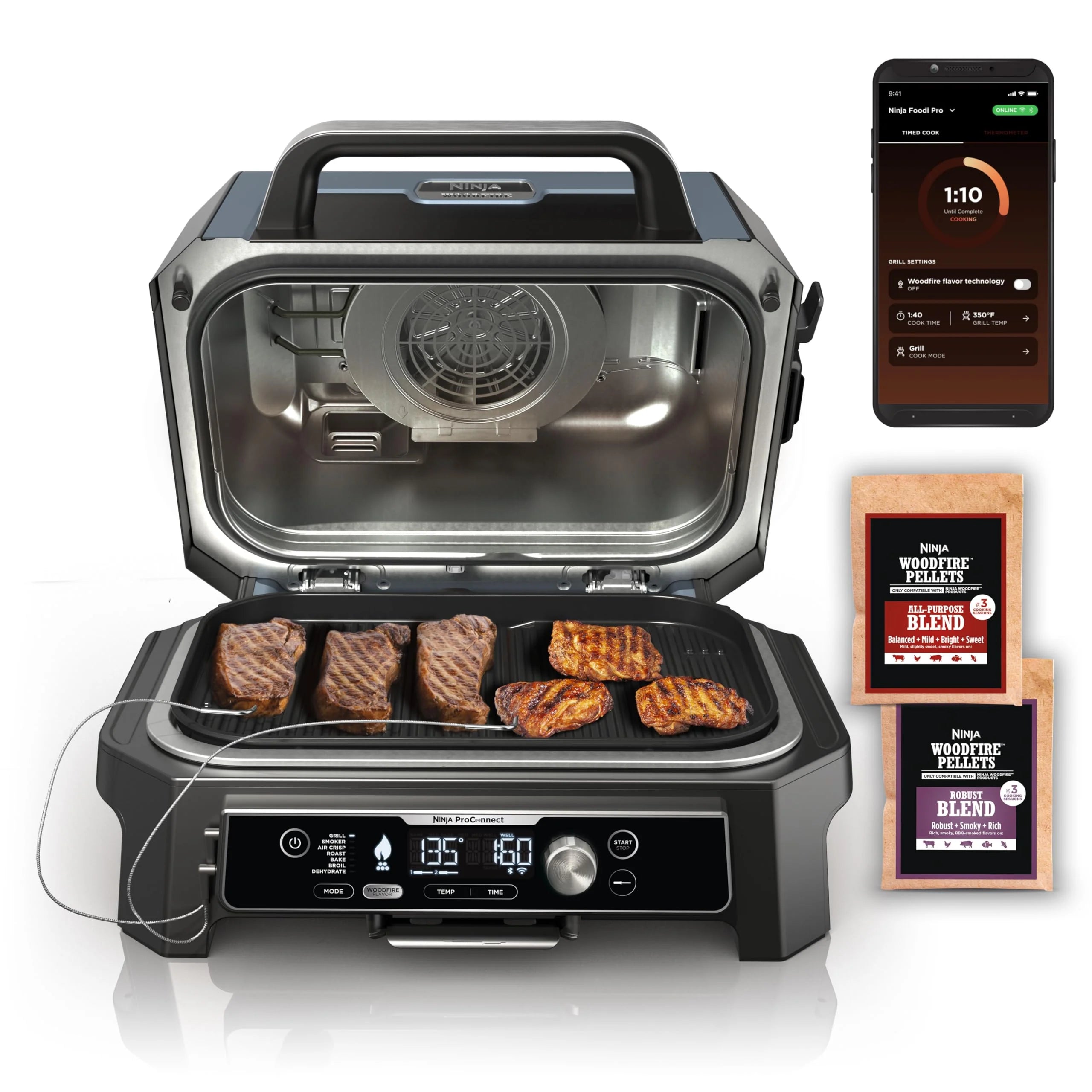 Ninja Woodfire Pro Connect Premium XL Outdoor Grill & Smoker