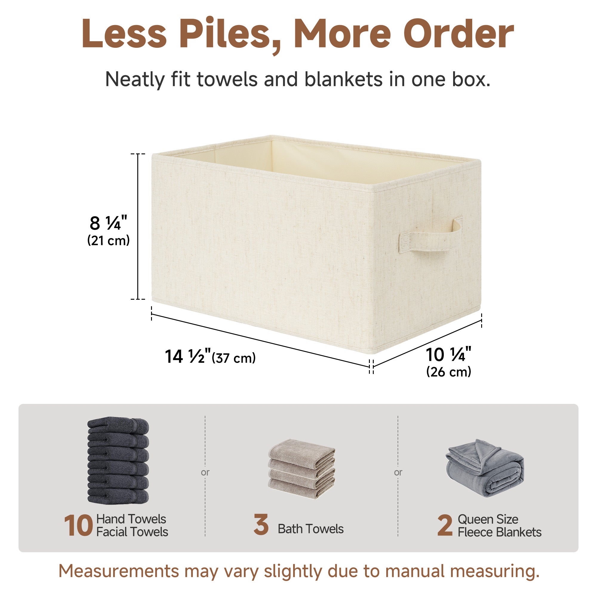 Fabric Storage Bins for Shelves 3 Pack for Closet and Home Organization