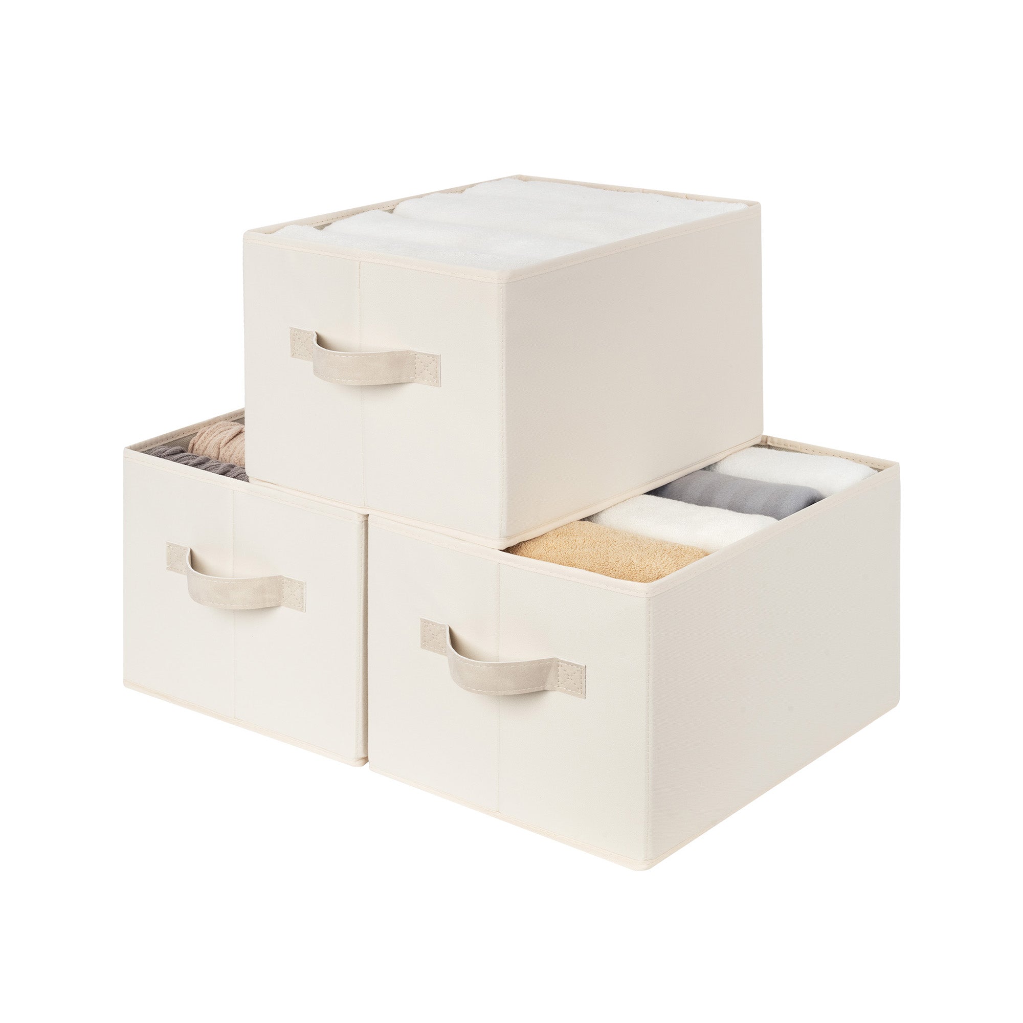 Closet Organizers and Storage Bins, Fabric Storage Baskets for Shelves,  3-Pack