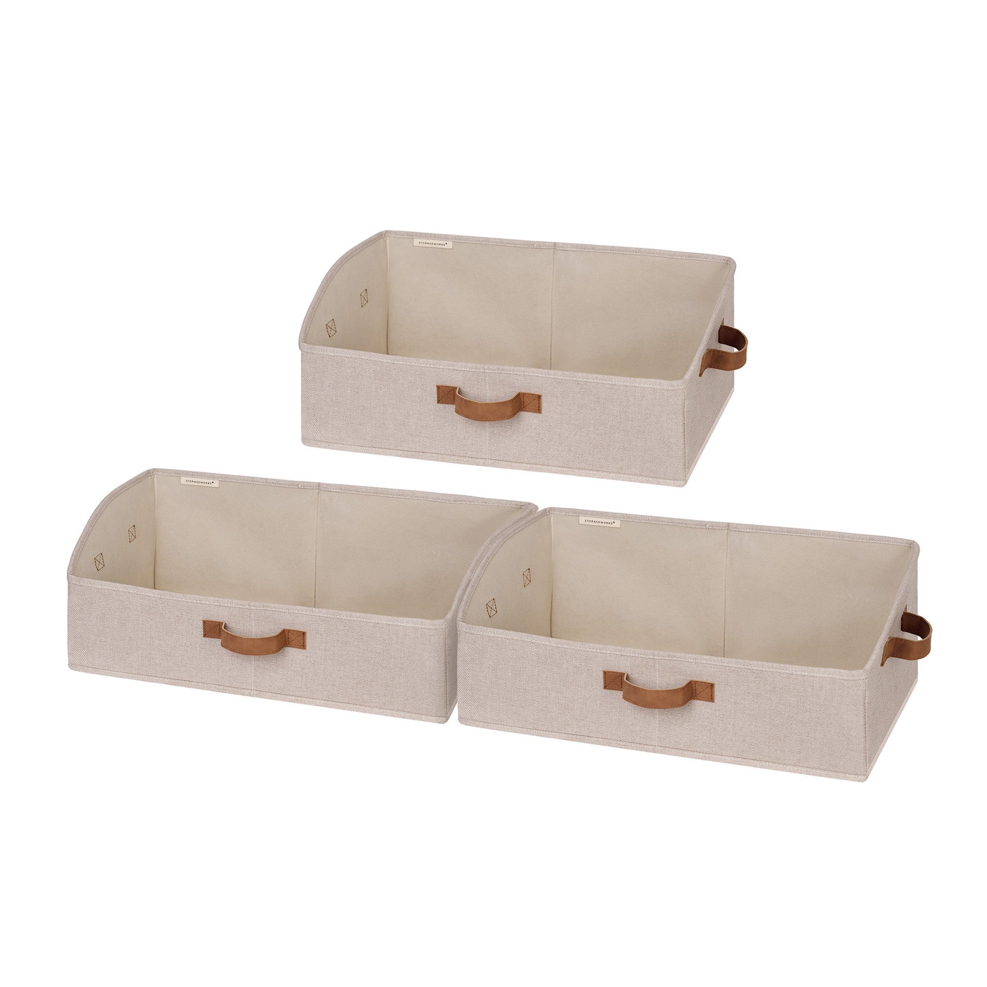 Closet Storage Bins, Trapezoid Storage Box, 3-Pack