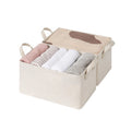 Storage Bins, Metal Frame, Beige-Cotton-linen, 2-Pack