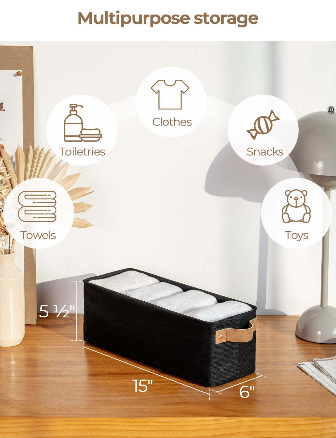 Narrow Storage Bins, Small Baskets for Organizing