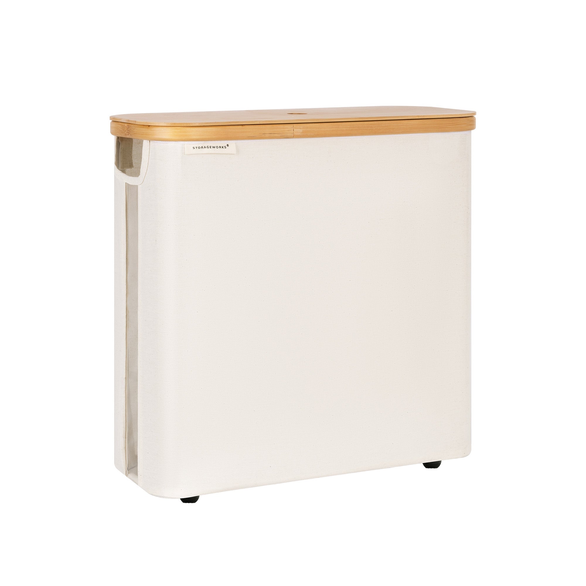 Toilet Paper Storage Basket, Papers Container with Bamboo Lid
