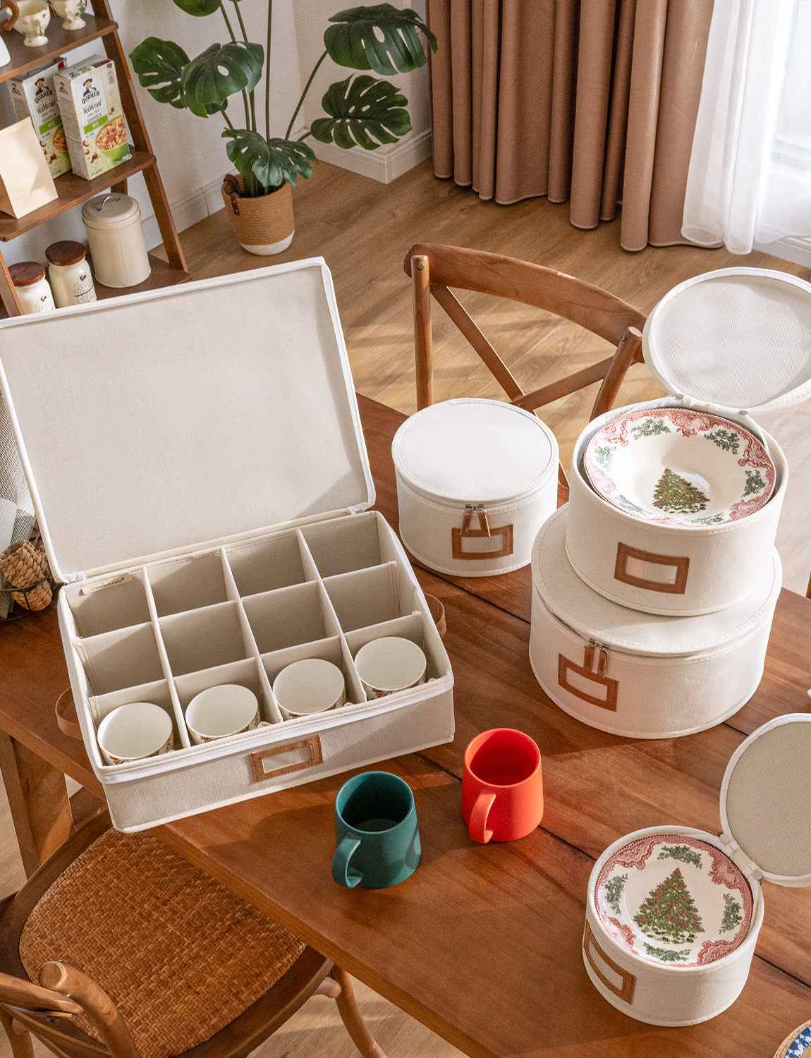Hard Shell China Storage Boxes for Dishes, Plates and Mugs
