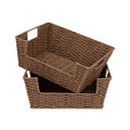 Woven Paper Rope Pantry Baskets for Storage, 2 Pack