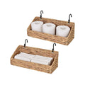 Woven Wall Hanging Baskets for Organizing, Water Hyacinth, 2 Pack