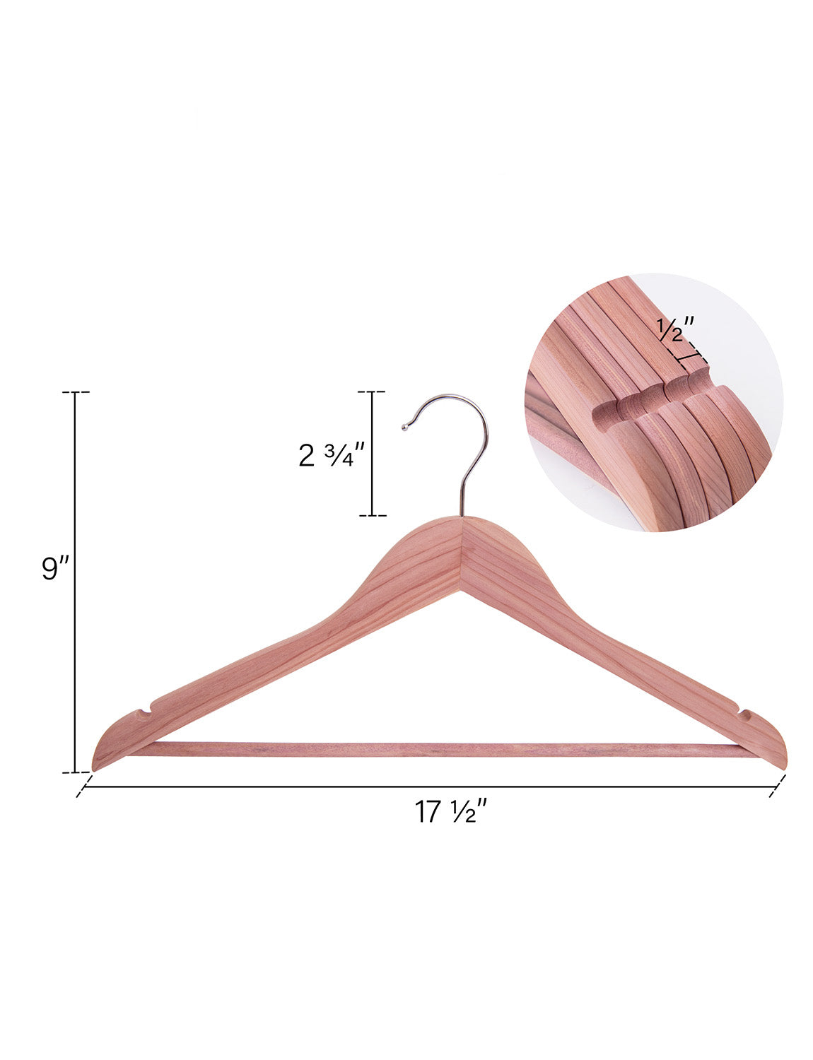 Cedar Wood Clothes Hangers for Shirts, Jackets, Pants, Suits, Sweaters