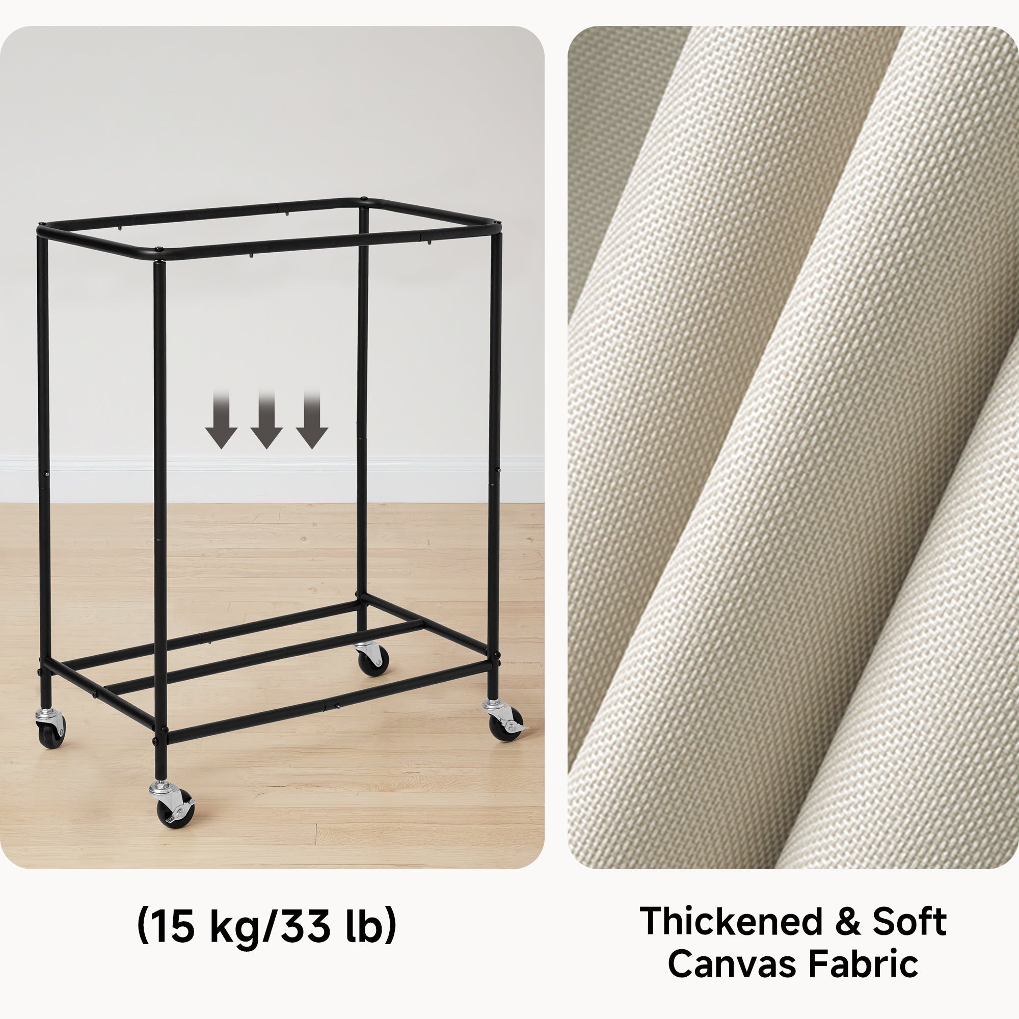 Rolling Laundry Sorter Cart with Removable and Washable Liner Bag