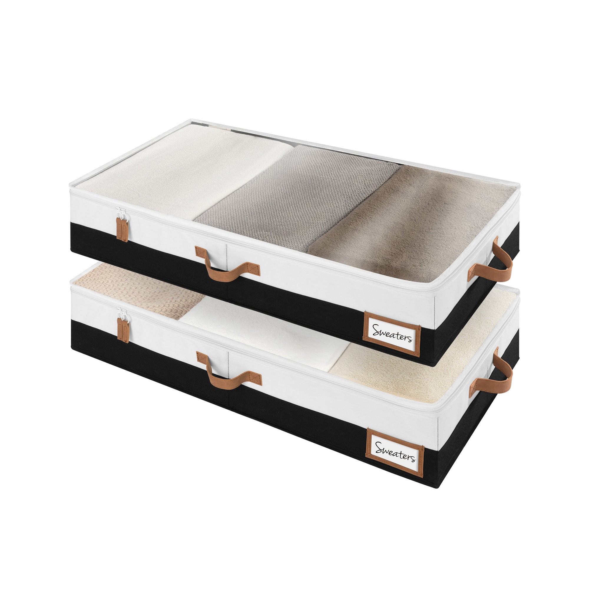 Under Bed Storage Containers with Lid, Two-Tone Design, 2 Pack