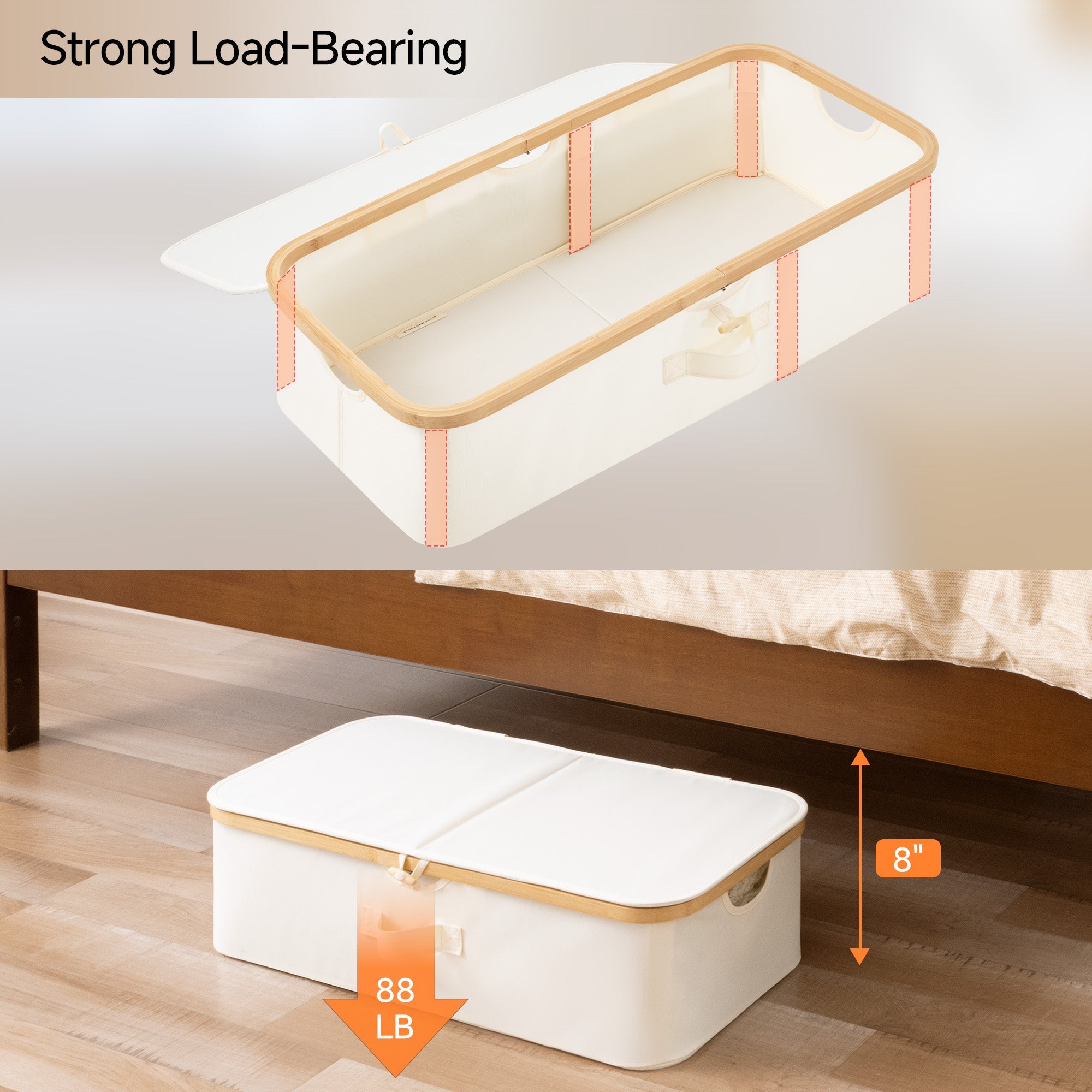 Underbed Storage Box with Bamboo Frame